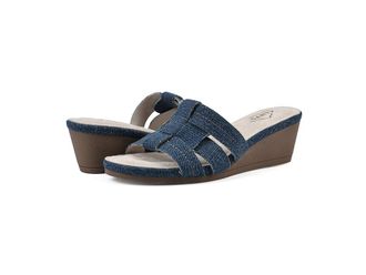 White Mountain Candyce Womens Sandals Dark Blue/Denim/Fabric : 8.5 B - Medium, Leather/Rubber
