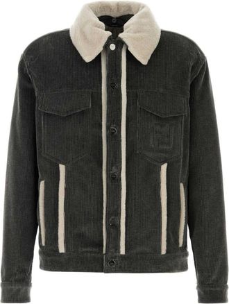 Fendi Dark Grey Textured Jacket