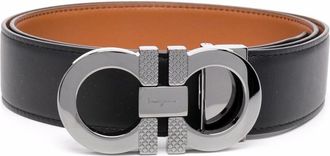 Ferragamo Black Classic Logo Buckle Belt