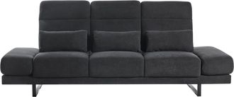 Beliani Sof&aacute; de 3 plazas 3 personas de tejido negro