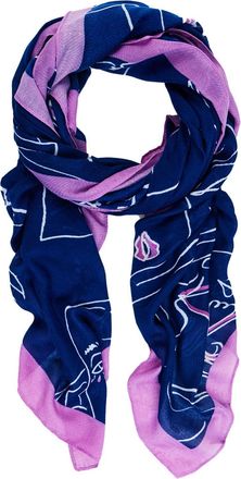 Desigual Womens Accessories Fabric Rectangle Foulard, Blue, Standard