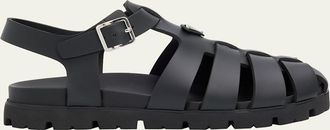 Prada Mens Soft Cage Rubber Fisherman Sandals