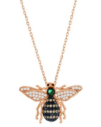 Suzy Levian Suzy Levian Silver Cz Bumble Bee Necklace