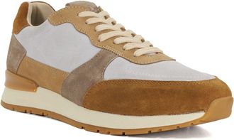Dune London Dune Mens Treaty Textured Lace Up Trainers Size UK 10 Suede Taupe