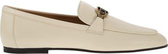 Tod's Tods Womens Leather Loafer With Accessory - Ivory - Size EU 38