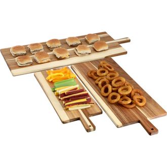 MegaChef 3 Piece Acacia Wood Charcuterie Cheese Board Set with Handles at Nordstrom