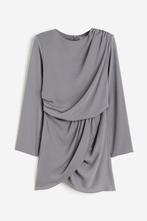 H&M Drapiertes Kleid - Grau