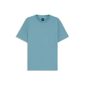 BOSS Geometric-jacquard T-shirt in mercerized cotton
