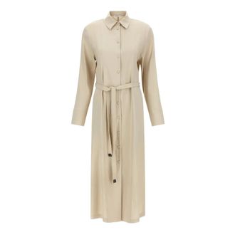 Max Mara Dames, Jurken, Beige, Maat: 2XS Linnen