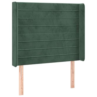 vidaXL Cabecero Con Orejas De Terciopelo Verde Oscuro 83x16x118/128 Cm Vidaxl