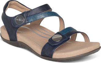 Aetrex Womens Jess Adjustable Quarter Strap Sandal In Navy