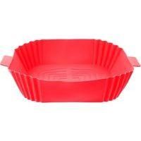 OEM Tapete De Silicona Rojo Reutilizable Para Freidora De Aire, Revestimiento Antiadherente, Lavable, Resistente Al Aceite, Accesorios Para Freidora De Ai