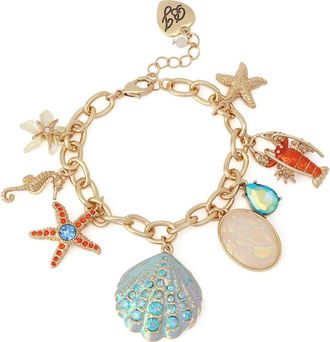 Betsey Johnson Sealife Charm Flex Bracelet in Blue at Nordstrom