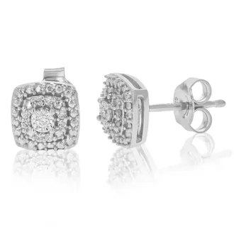 Vir Jewels 1/10 cttw Lab Grown Diamond Composite Earrings in Sterling Silver With Push Backs For Women