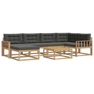 vidaXL Conjunto De Sof&aacute;s De Exterior 7 Pcs Blanco Y Antracita Vidaxl