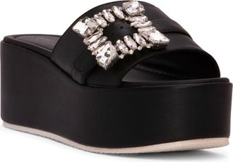BEAUTIISOLES Dita Platform Slide Sandal in Black at Nordstrom, Size 7