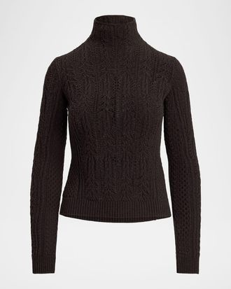 Ralph Lauren Collection Turtleneck Pointelle Cashmere Sweater