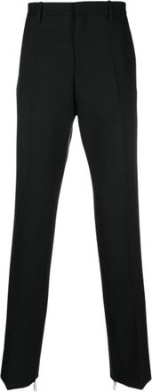 Off-white Paperclip-Detail Rechte Pijpen Broek - Heren - Nette broeken - Zwart - L - Leer - Broeken