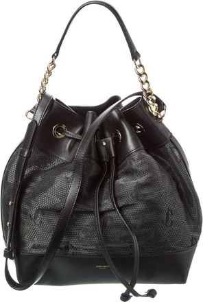 Jimmy Choo London Juno Mesh & Leather Bucket Bag