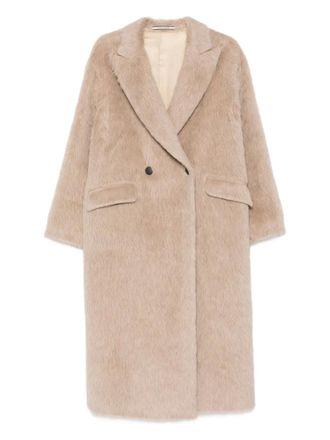Tagliatore Linden double-breasted pocket long coat - women - Alpaca Wool/Virgin Wool - 40 - Neutrals