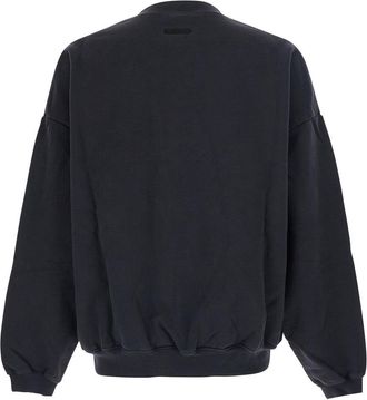 Fear of God Mens Sweatshirt Campus Crewneck Black Cotton Sweatshirts Sweater