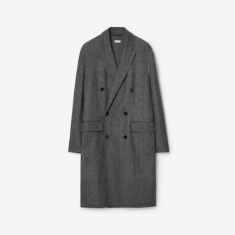Burberry Herringbone Wool Tailored Coat, Size: 36