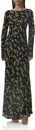 AFRM Jetta Floral Long Sleeve Maxi Dress in Citrus Daisy at Nordstrom, Size Xx-Large