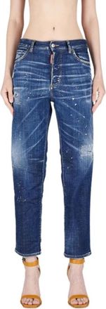 Dsquared2 Vintage Boston Straight Jeans - Dames - Regular Fit Jeans - Blauw - 2XS - Katoen - Jeans