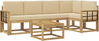 vidaXL Conjunto De Sof&aacute;s De Exterior 6 Uds. Y Beige Vidaxl