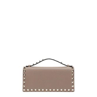 Valentino Garavani Tassen, Dames, Roze, ONE Size, Rockstud Portemonnee Met Ketting