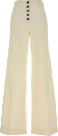 Etro Cream Stretch Cotton Denim Flare Jeans