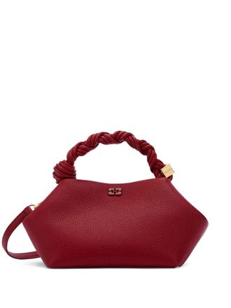 Ganni Bou twisted-handle tote bag - women - Leather - One Size - Red