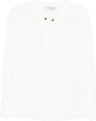 Antonelli Off-White Overhemd met Lange Mouwen en Knoopdetails - Dames - Blouses - Wit - M - Overhemden