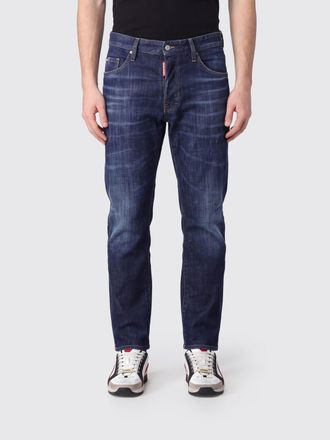 Dsquared2 Bro Mid-Rise Straight Fit Jeans in Stretch Cotton Denim