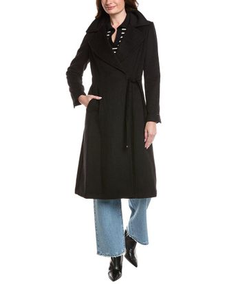 Elie Tahari Wool-Blend Wrap Coat