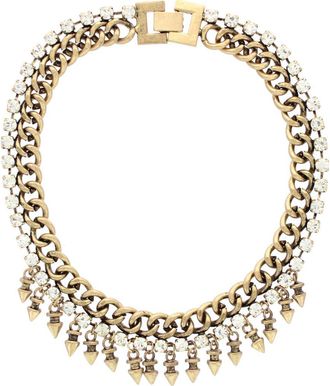 Olivia Welles Asa Crystal Chain Necklace in Burnished Gold-Clear at Nordstrom Rack