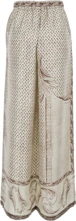 Max Mara Womens Pants Rive Beige Silk Trousers