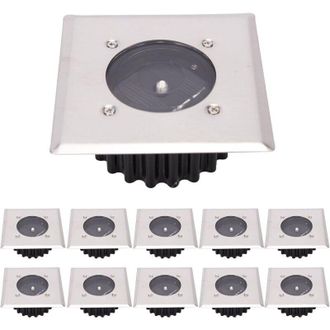 OEM Paquete De 10 Luces Solares Led Para Suelo, Iluminaci&oacute;n Exterior, Alumbrado P&uacute;blico, Luces Subterr&aacute;neas, Resistentes Al Agua Ip65 (blanco Fr&iacute;o) [clase