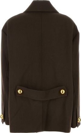 Ami Womens Belted Jacket Brown Virgin Wool