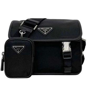 Prada Pre-owned Cross Body Bags, unisex, Black, Size: ONE SIZE Pre-owned Vintage Shoulder Bag