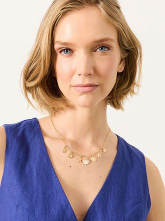 Fat Face FatFace Gold Tone Sealife Charm Necklace