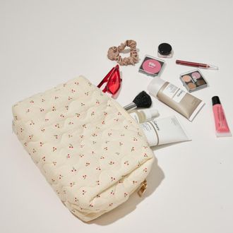 Urban Expression Quilted Keeper Cosmetic & Travel Organizer Pouch in Cherry at Nordstrom