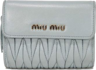 Miu Miu Blue Leather Wallet (Bi-Fold) (Pre-Owned)