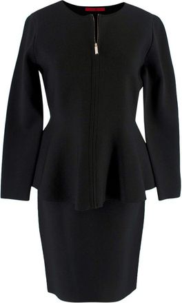 Carolina Herrera Black Peplum Skirt Suit Size S