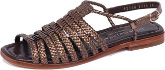 Pons Quintana Gevlochten sandaal in brons - Dames - Sandalen - Bruin - 36 EU - Schoenen