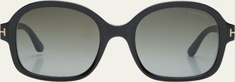 Tom Ford Delphine-02 Gradient Round Acetate Sunglasses