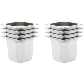 vidaXL Contenitori Gastronorm 8 pz GN 1/6 150 mm in Acciaio Inox vidaXL