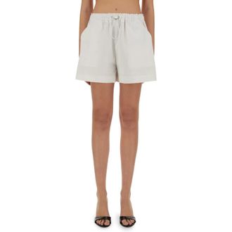 Moschino Rubberised-Logo Shorts - female - Moschino - Short Shorts - White - S - Shorts