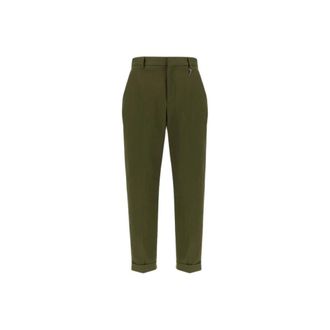 Roberto Cavalli Tailored Slim Broek met Fang-detail - Heren - Broeken - Groen - Maat: XS Katoen