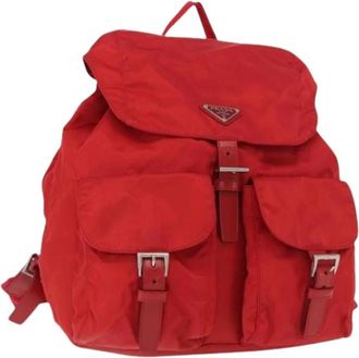 Prada Pre-owned Nylon Rugzak - Dames - Vintage Rugzakken - Rood - ONE Size - Nylon - Vintage